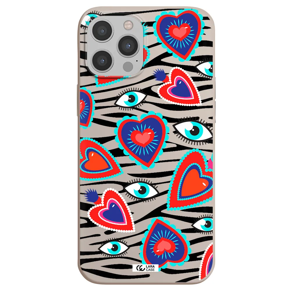 Eye Heart Apple iPhone 12 pro max Silicone Stone Case
