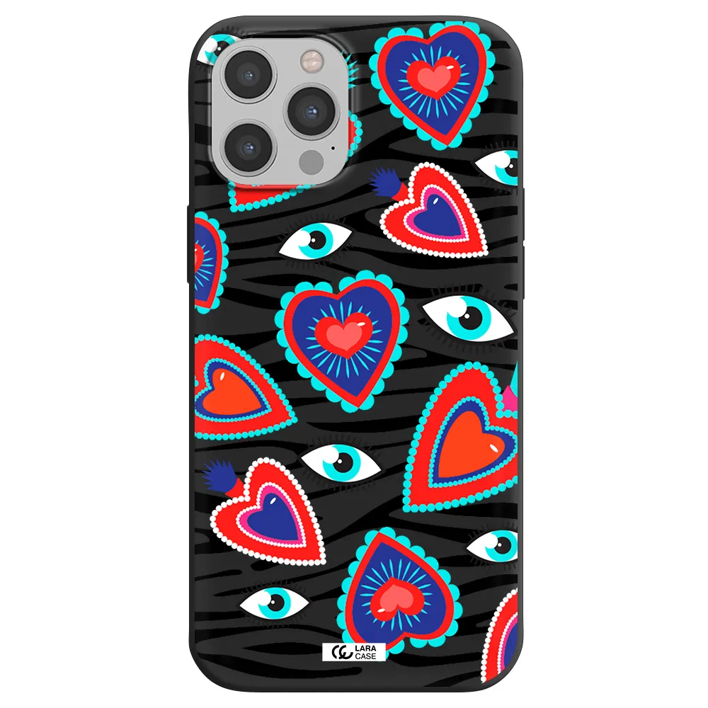 Eye Heart Apple iPhone 12 pro Silicone black Case