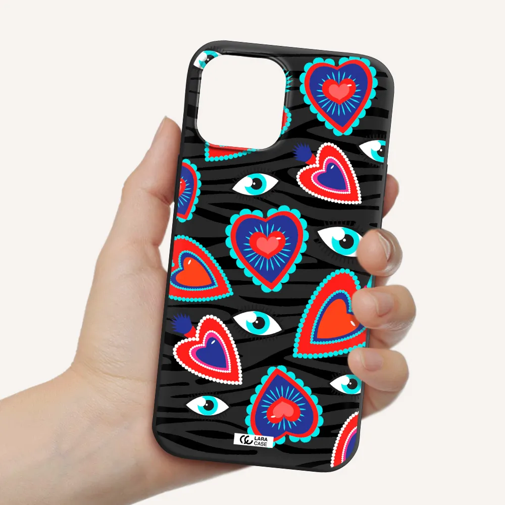Eye Heart Apple iPhone 12 pro Silicone black Case