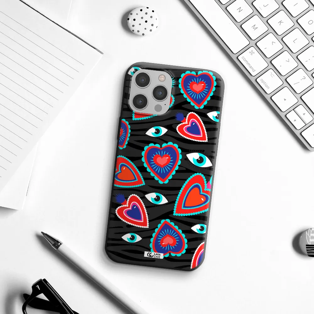 Eye Heart Apple iPhone 12 pro Silicone black Case