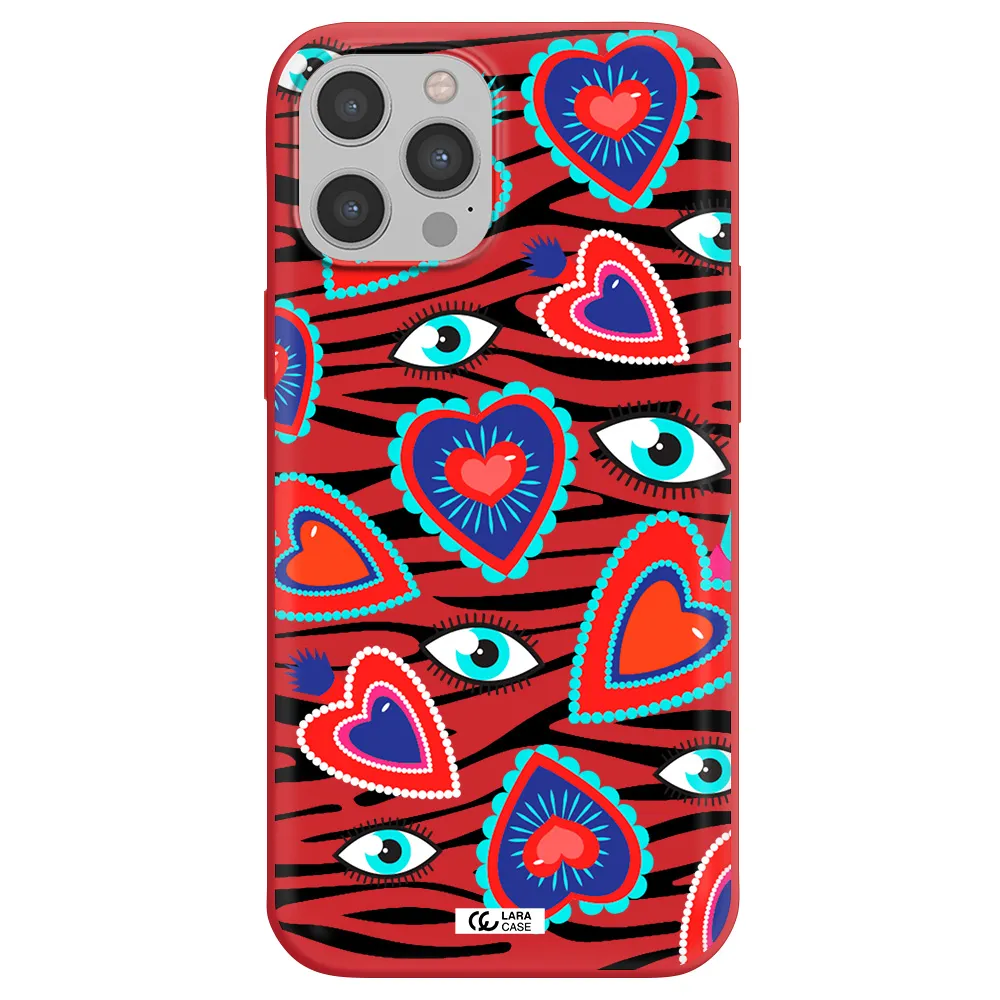 Eye Heart Apple iPhone 12 pro Silicone Imperial Red Case