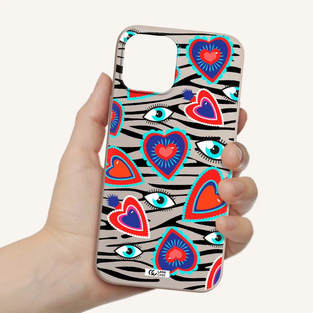 Eye Heart Apple iPhone 12 pro Silicone Stone Case
