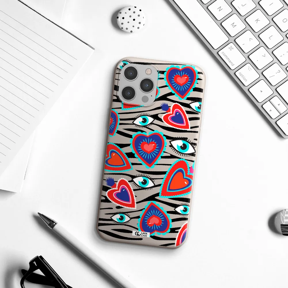 Eye Heart Apple iPhone 12 pro Silicone Stone Case