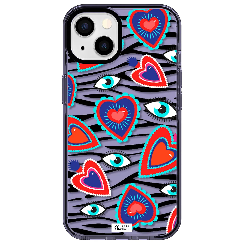 Eye Heart Apple iPhone 13 impact Lilac Case