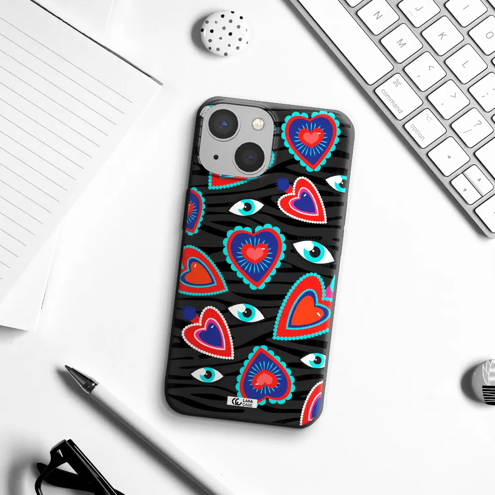 Eye Heart Apple iPhone 13 mini Silicone black Case
