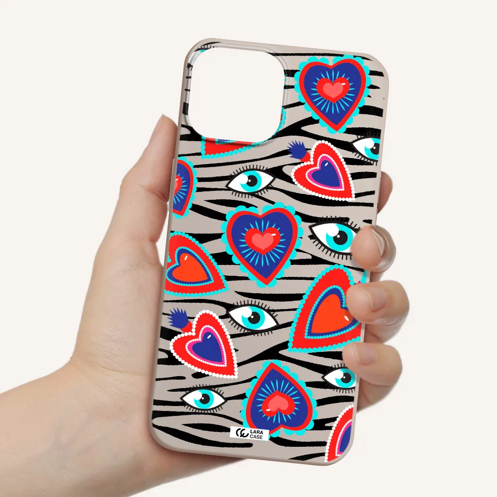 Eye Heart Apple iPhone 13 mini Silicone Stone Case
