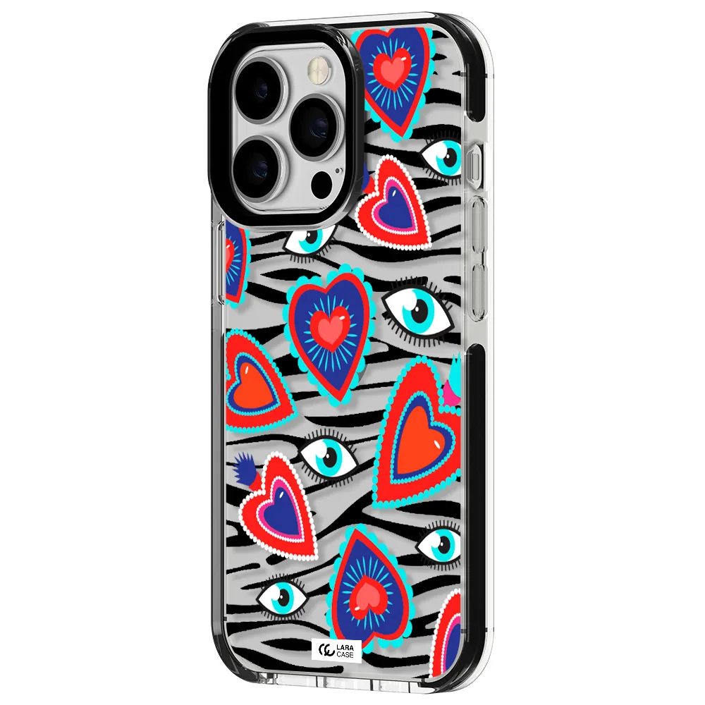 Eye Heart Apple iPhone 13 Pro impact black border Case