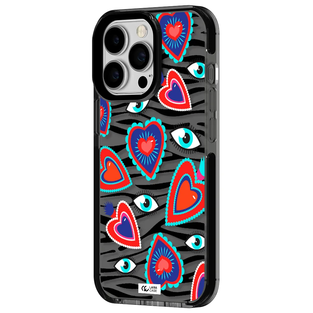 Eye Heart Apple iPhone 13 Pro impact Smoke Black Case