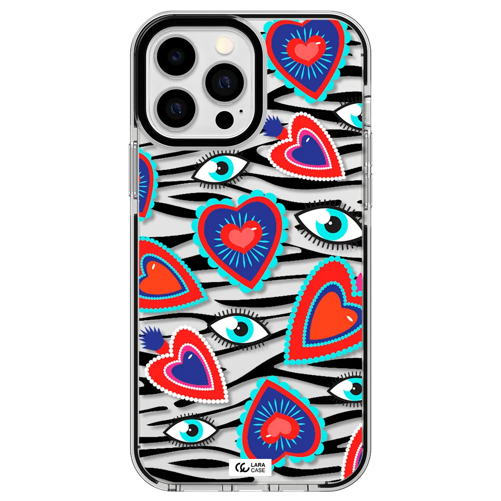 Eye Heart Apple iPhone 13 Pro Max impact black border Case
