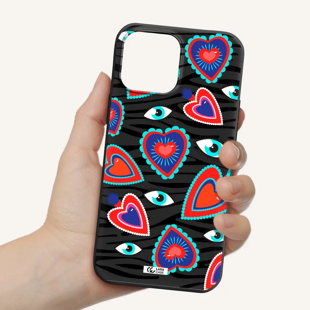 Eye Heart Apple iPhone 13 Pro Max Silicone black Case