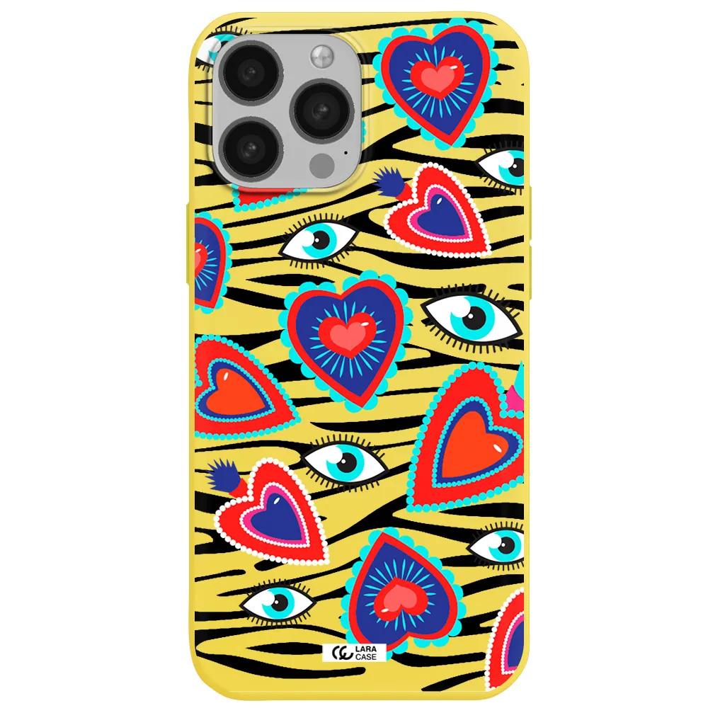 Eye Heart Apple iPhone 13 Pro Max Silicone canary yellow Case