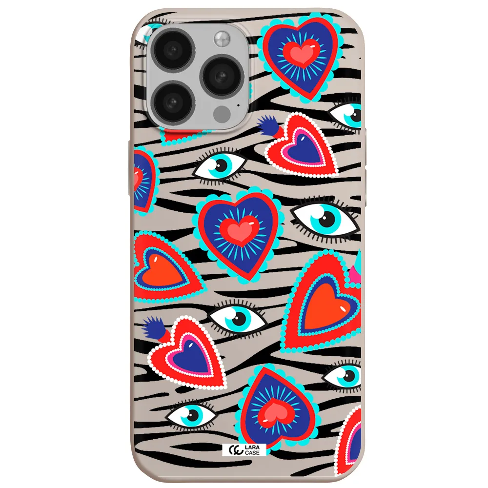 Eye Heart Apple iPhone 13 Pro Max Silicone Stone Case