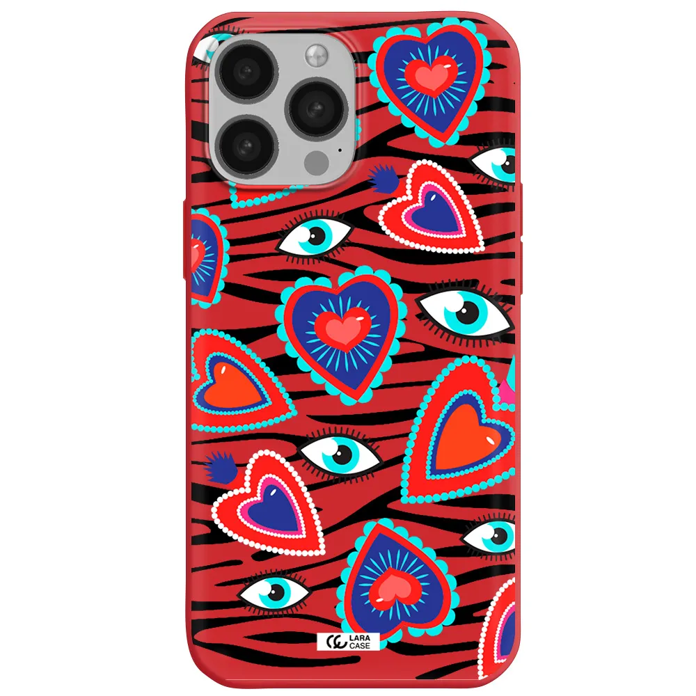 Eye Heart Apple iPhone 13 Pro Silicone Imperial Red Case