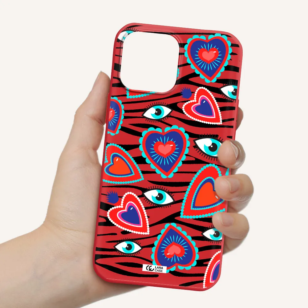 Eye Heart Apple iPhone 13 Pro Silicone Imperial Red Case