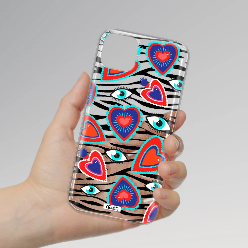 Eye Heart Apple iPhone 14 plus Clear TPU Case