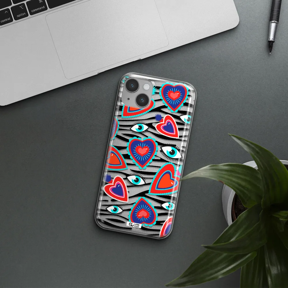 Eye Heart Apple iPhone 14 plus Clear TPU Case