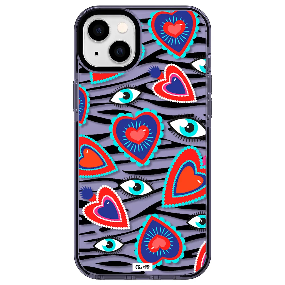 Eye Heart Apple iPhone 14 plus impact Lilac Case