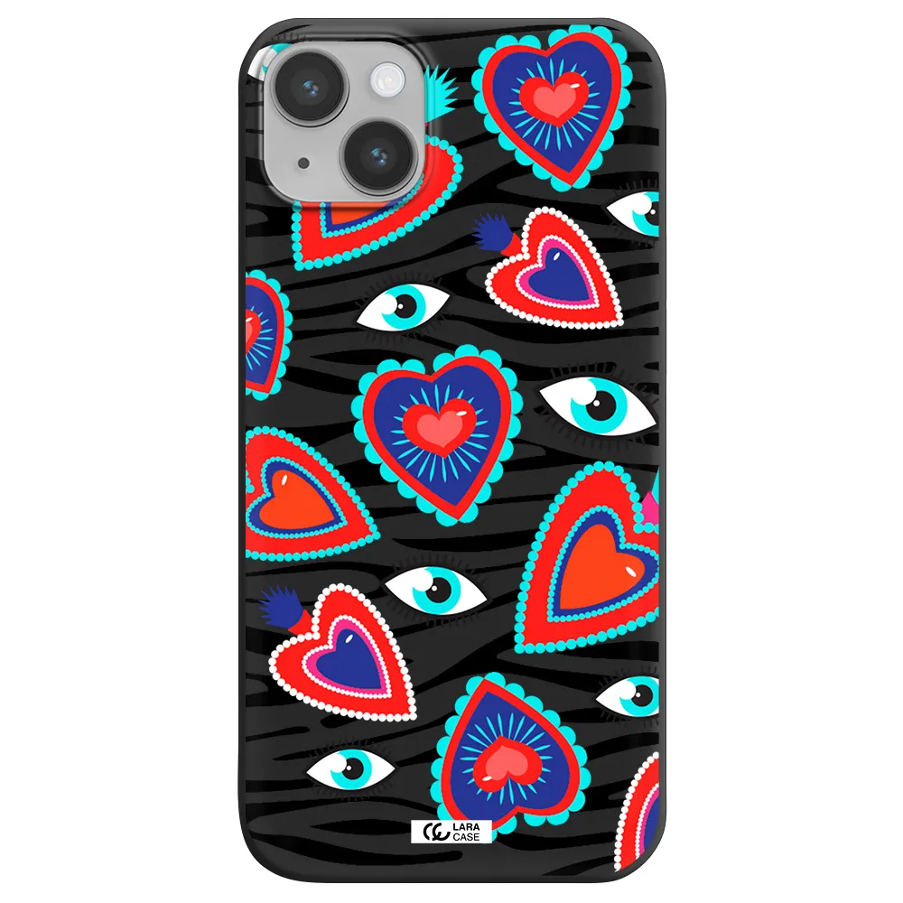 Eye Heart Apple iPhone 14 plus Silicone black Case