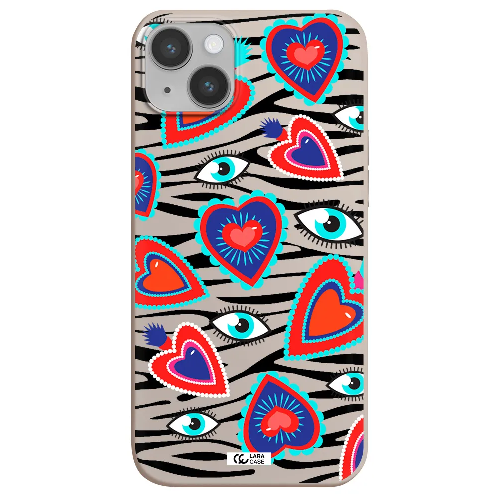Eye Heart Apple iPhone 14 plus Silicone Stone Case