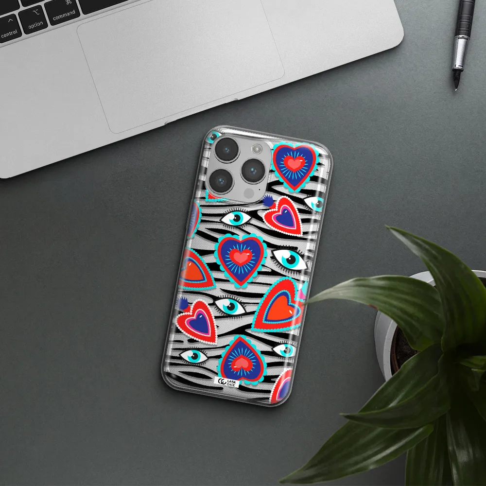 Eye Heart Apple iPhone 14 pro Clear TPU Case