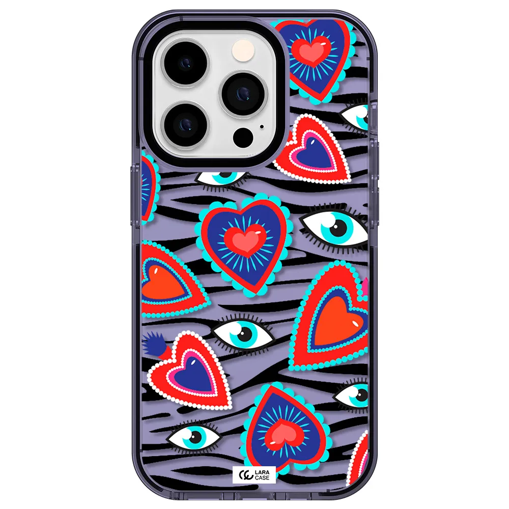Eye Heart Apple iPhone 14 pro impact Lilac Case