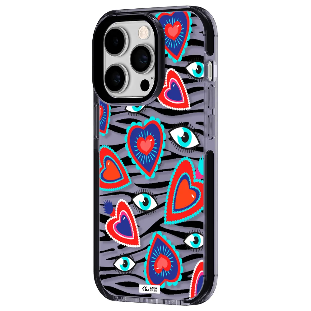 Eye Heart Apple iPhone 14 pro impact Lilac Case