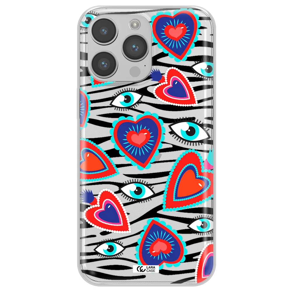 Eye Heart Apple iPhone 14 pro max Clear TPU Case