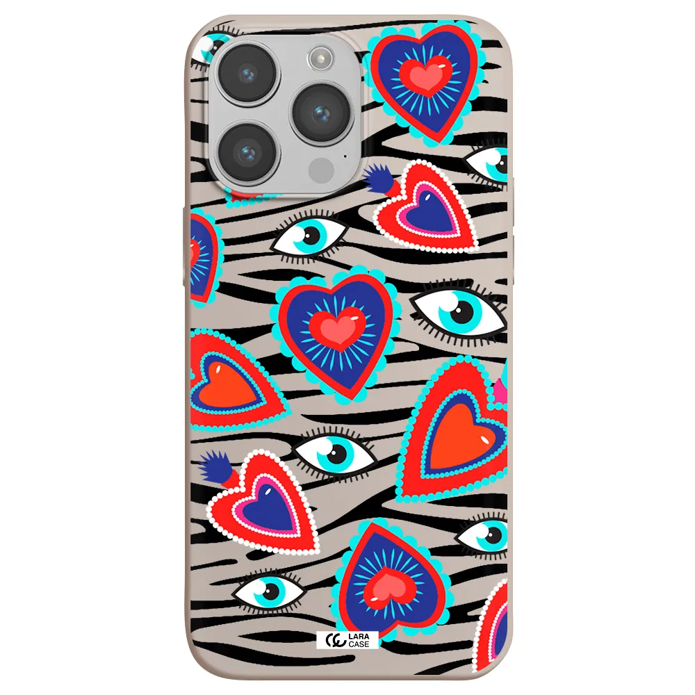 Eye Heart Apple iPhone 14 pro max Silicone Stone Case