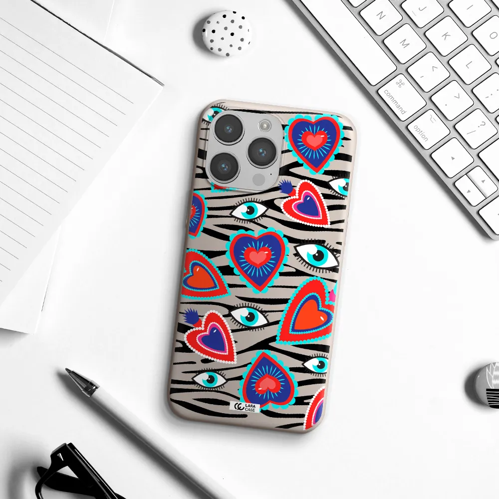 Eye Heart Apple iPhone 14 pro max Silicone Stone Case