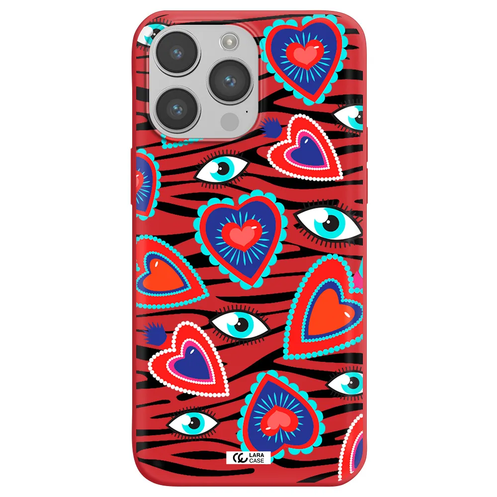 Eye Heart Apple iPhone 14 pro Silicone Imperial Red Case