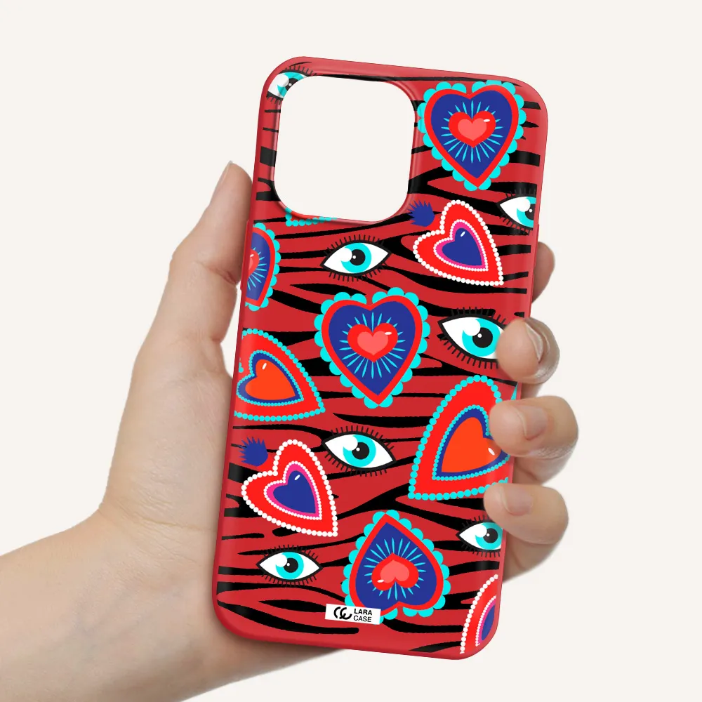 Eye Heart Apple iPhone 14 pro Silicone Imperial Red Case