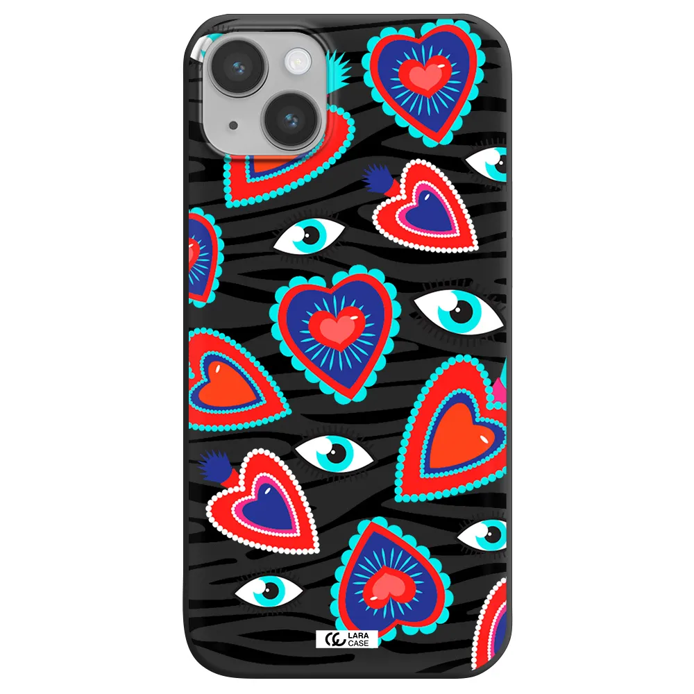 Eye Heart Apple iPhone 14 Silicone black Case