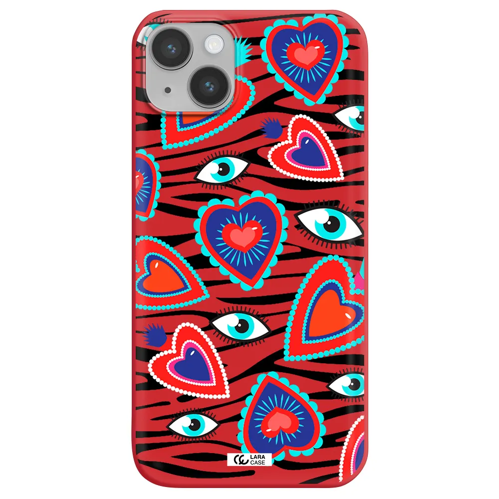 Eye Heart Apple iPhone 14 Silicone Imperial Red Case