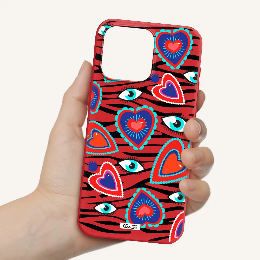 Eye Heart Apple Iphone 15 Pro Max Silicone Imperial Red Case