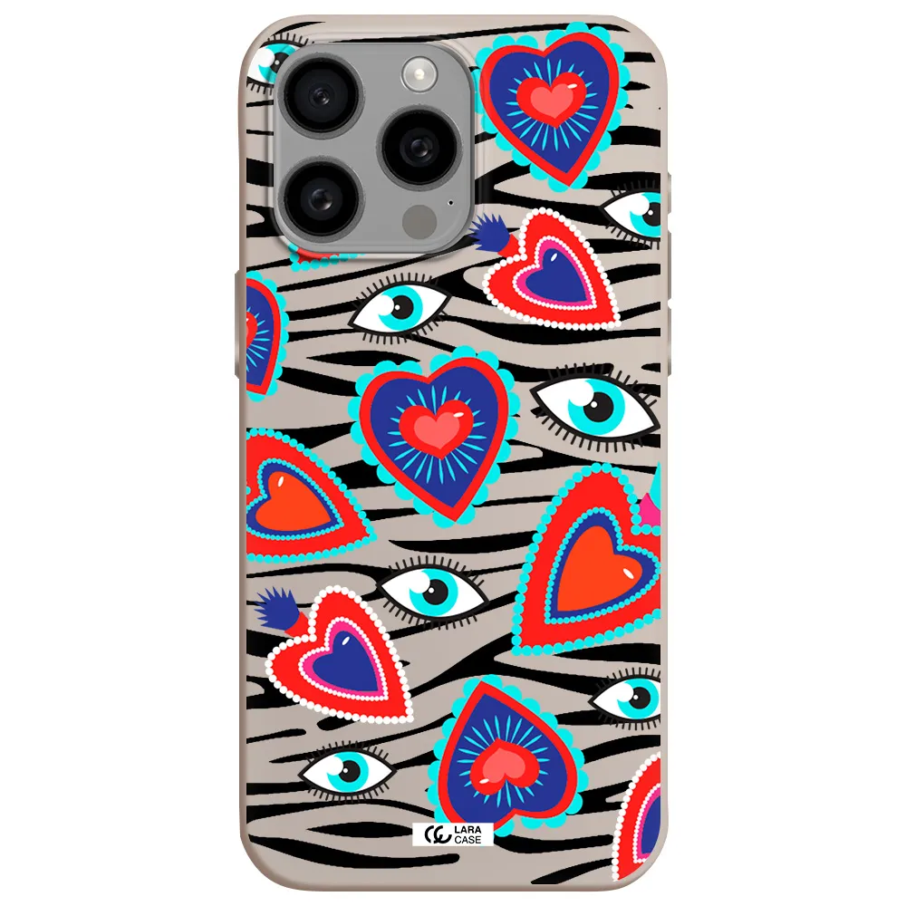 Eye Heart Apple Iphone 15 Pro max Silicone Stone Case