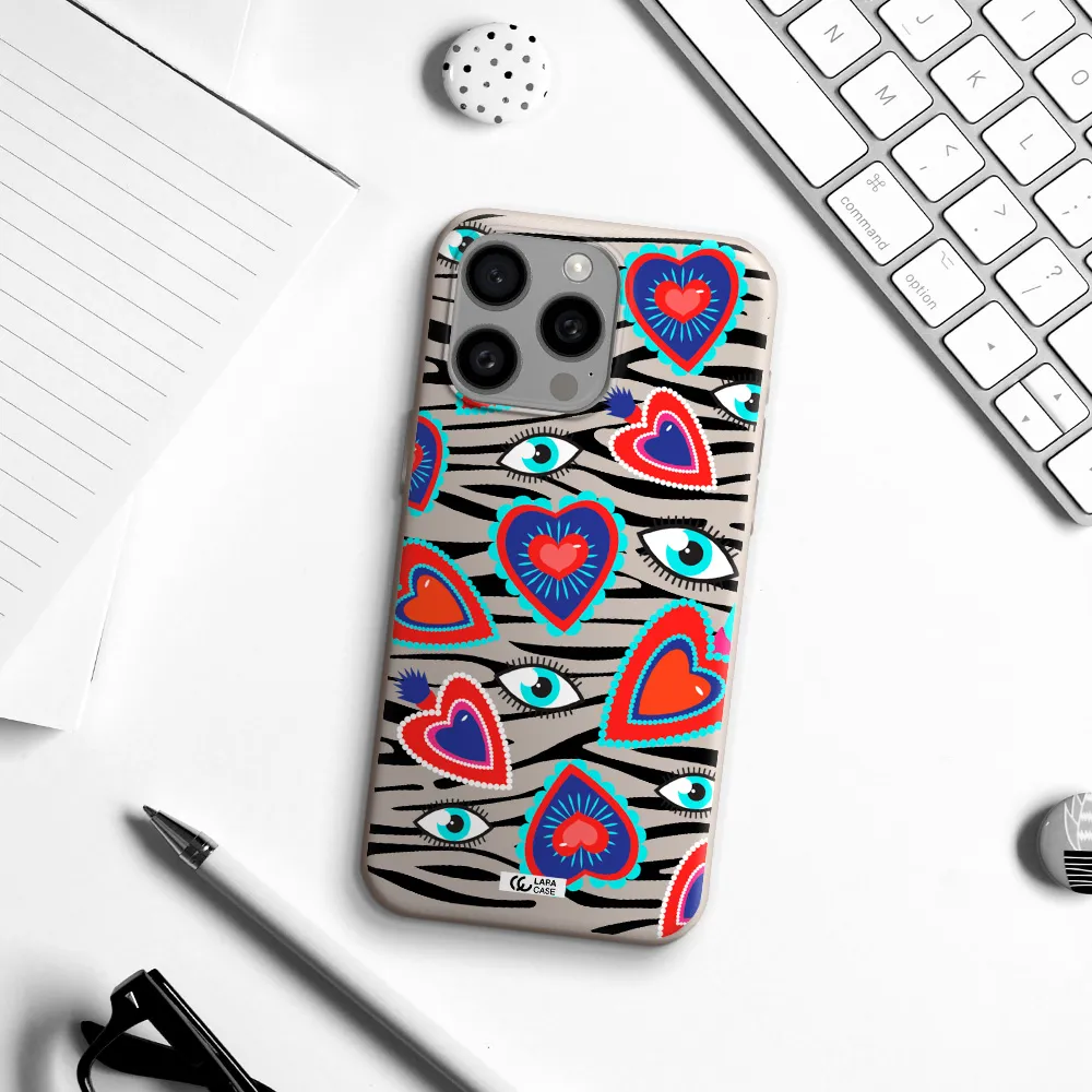 Eye Heart Apple Iphone 15 Pro max Silicone Stone Case