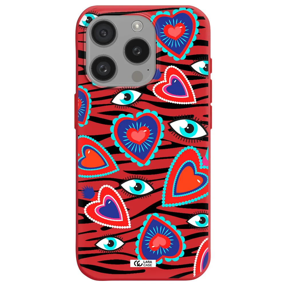 Eye Heart Apple Iphone 15 Pro Silicone Imperial Red Case