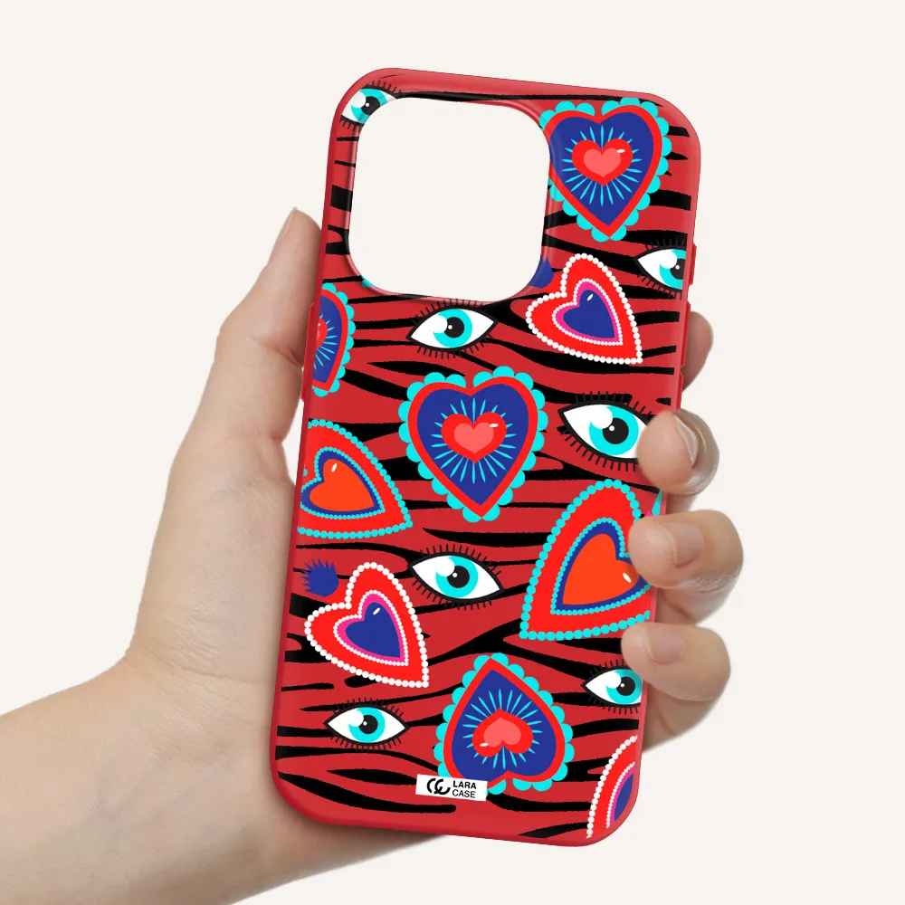 Eye Heart Apple Iphone 15 Pro Silicone Imperial Red Case