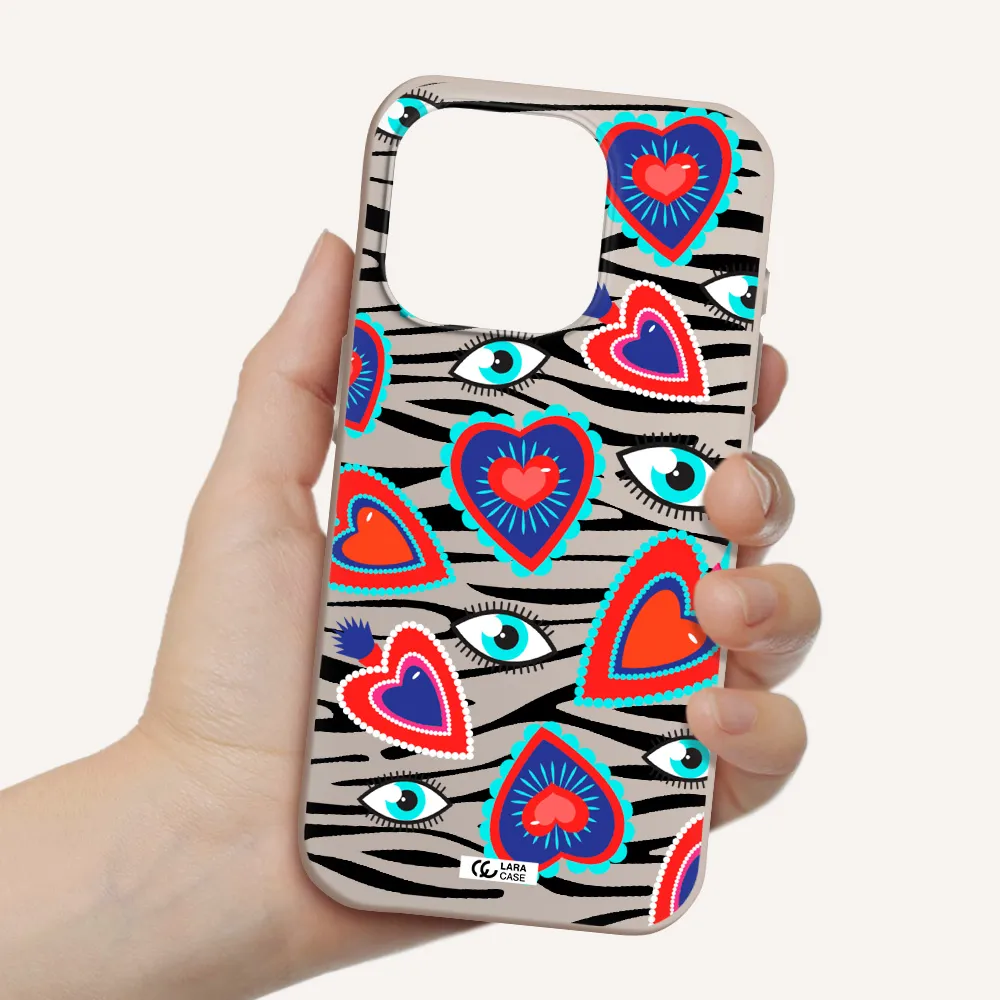 Eye Heart Apple Iphone 15 Pro Silicone Stone Case