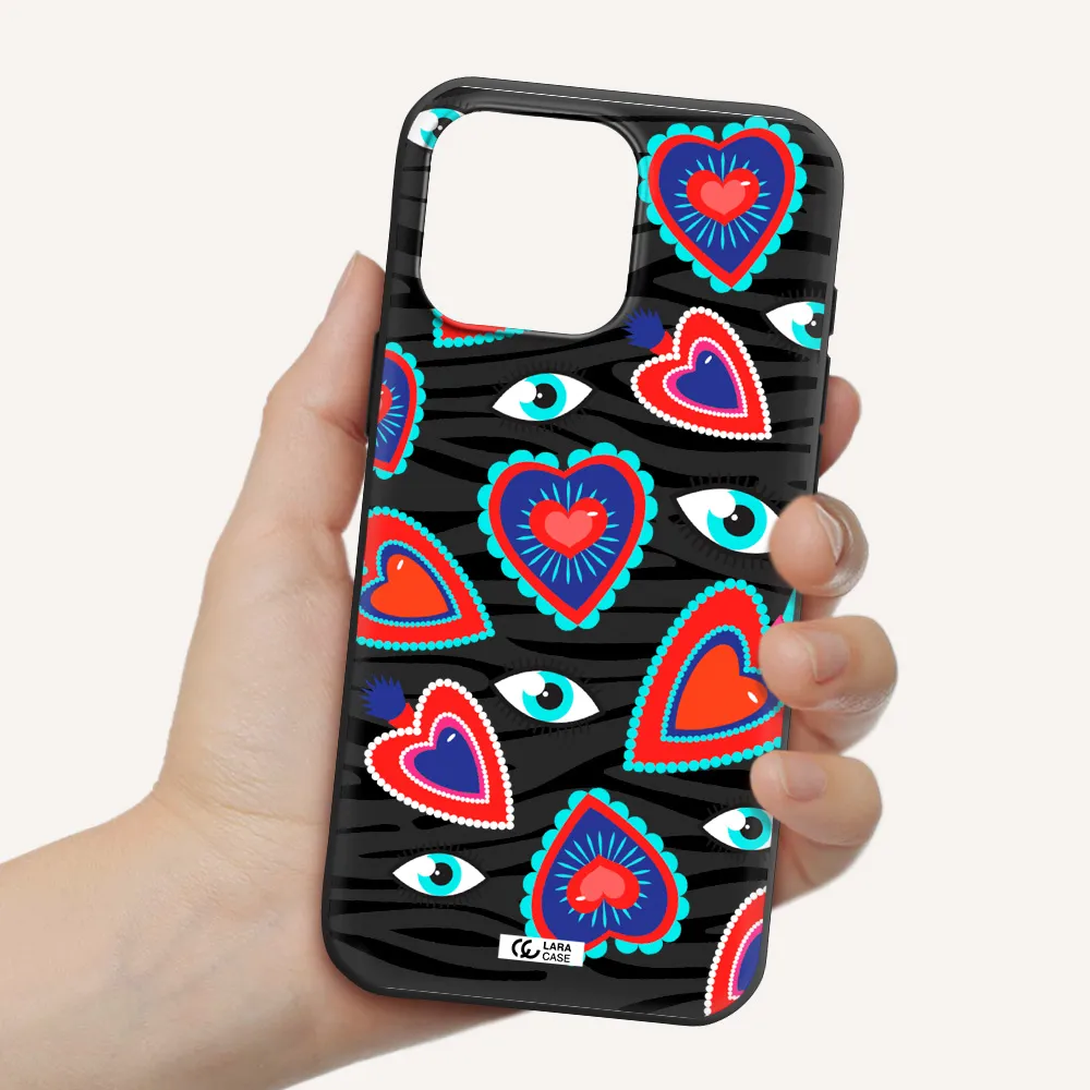 Eye Heart Apple Iphone 16 Pro Max Silicone Black Case