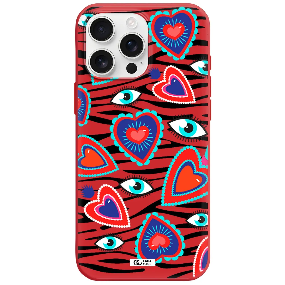 Eye Heart Apple Iphone 16 Pro Max Silicone Imperial Red Case