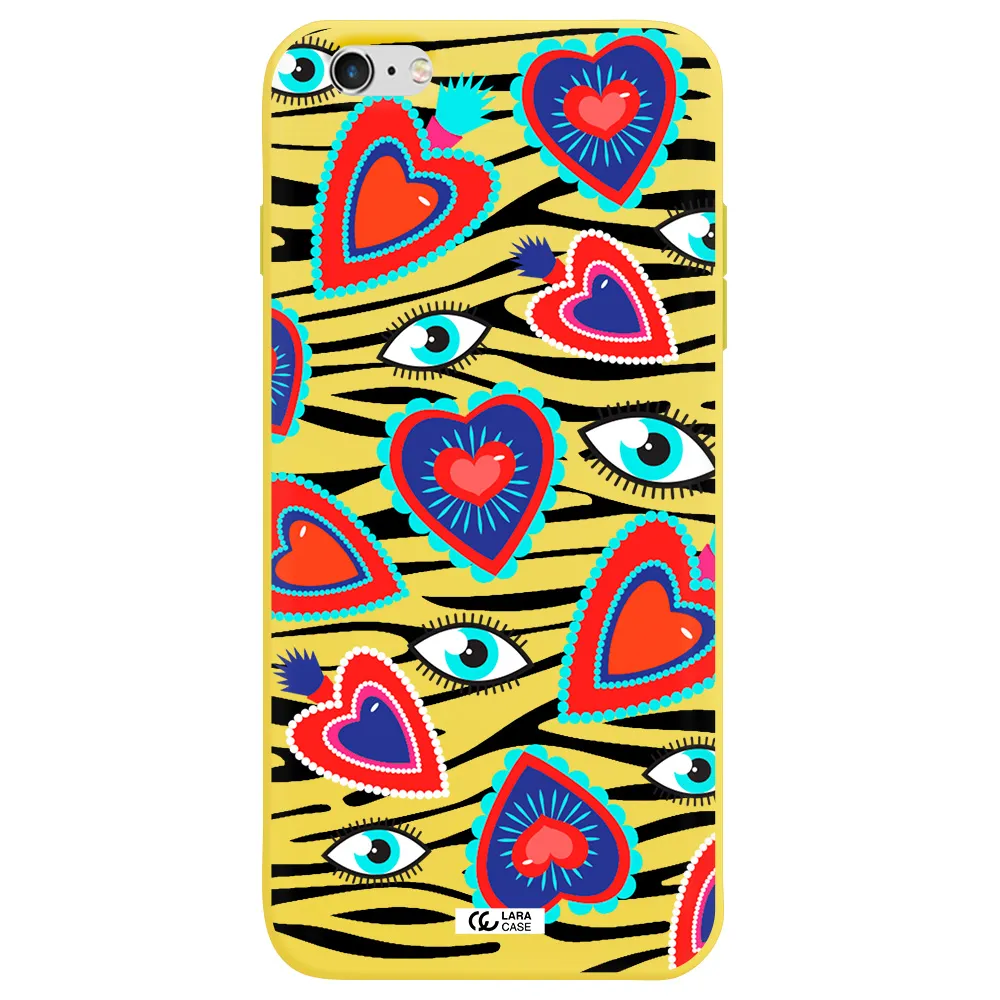 Eye Heart Apple iPhone 6 plus Silicone canary yellow Case