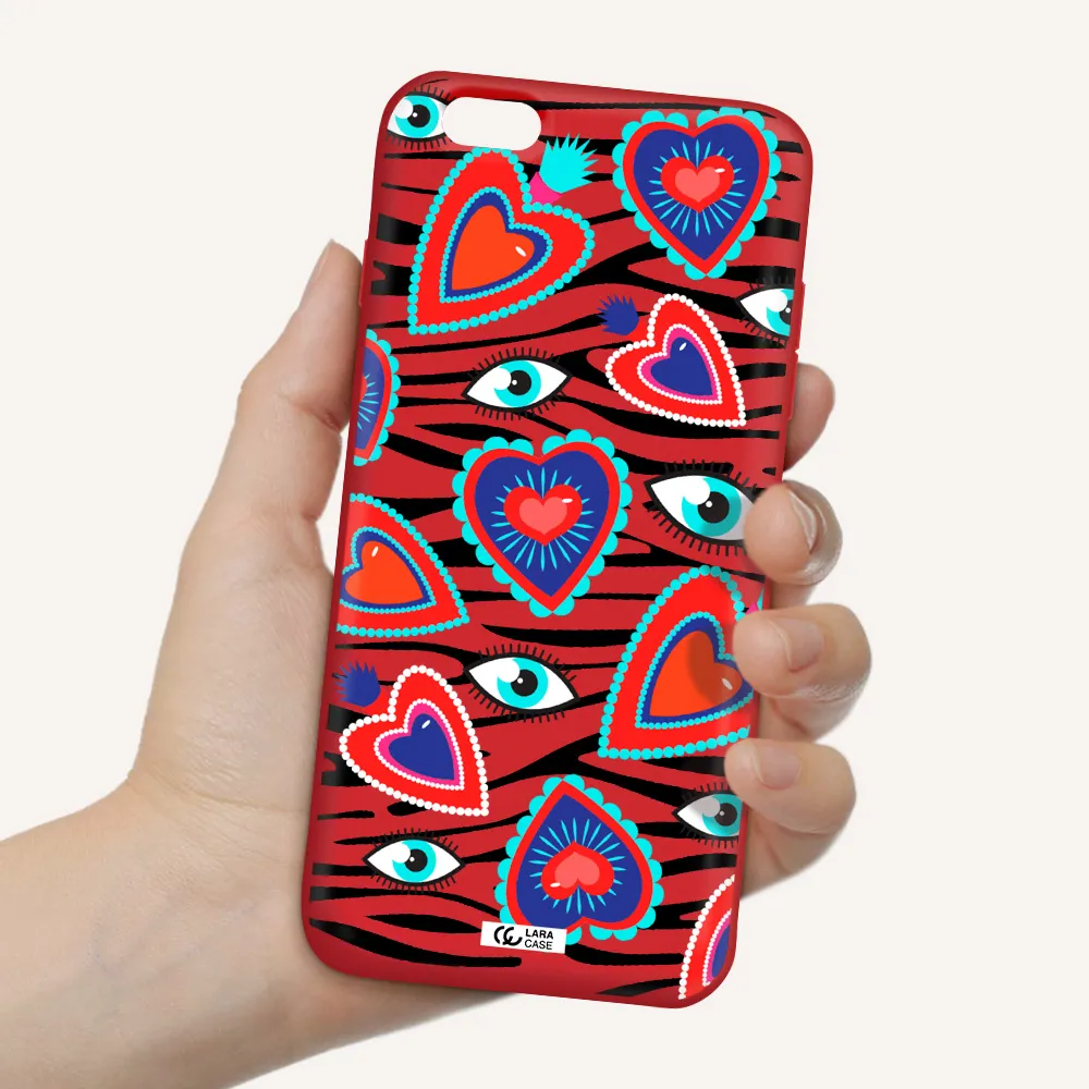 Eye Heart Apple iPhone 6 plus Silicone Imperial Red Case