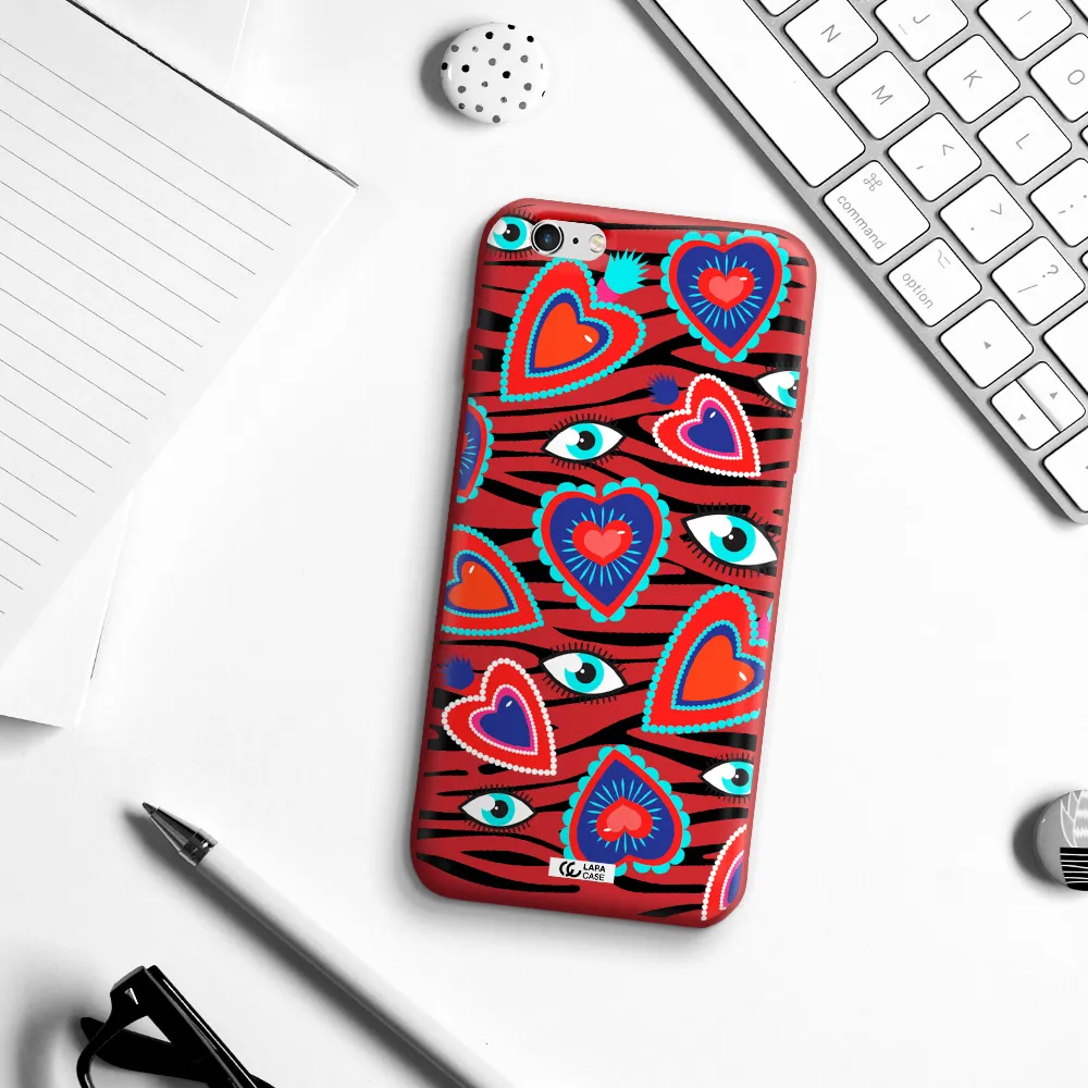 Eye Heart Apple iPhone 6 plus Silicone Imperial Red Case
