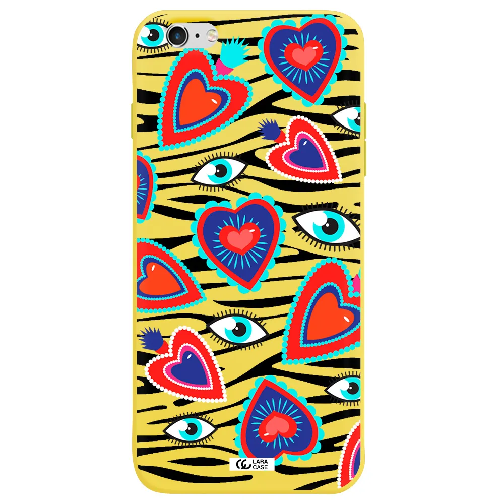 Eye Heart Apple iPhone 6 s plus Silicone canary yellow Case