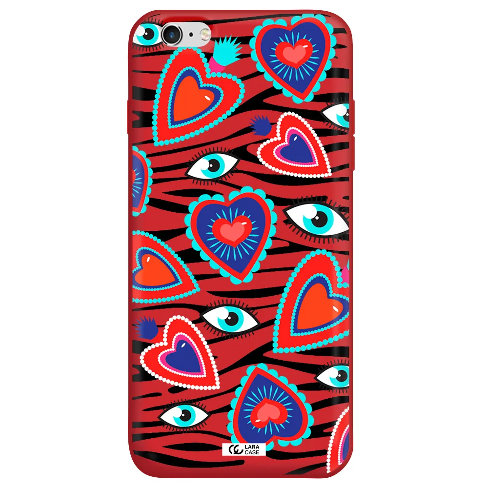 Eye Heart Apple iPhone 6 s plus Silicone Imperial Red Case