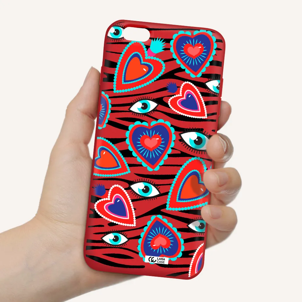 Eye Heart Apple iPhone 6 s plus Silicone Imperial Red Case