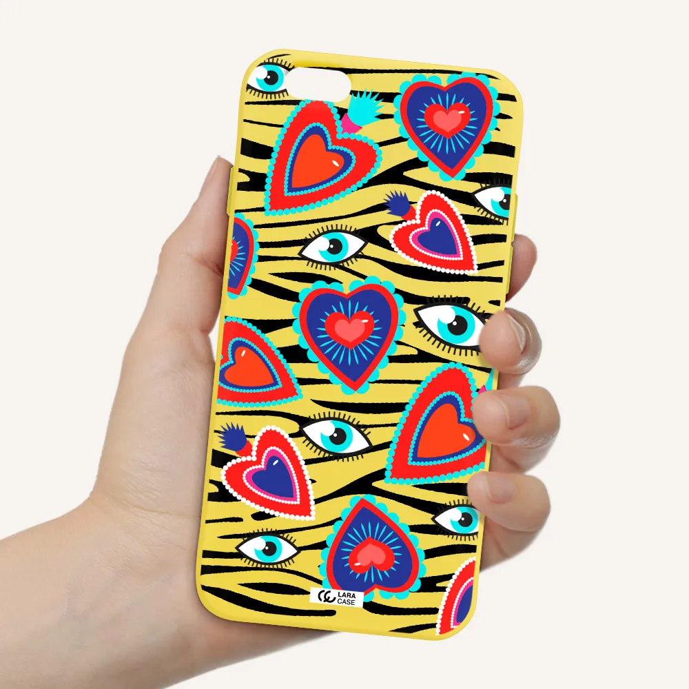 Eye Heart Apple iPhone 6 Silicone canary yellow Case