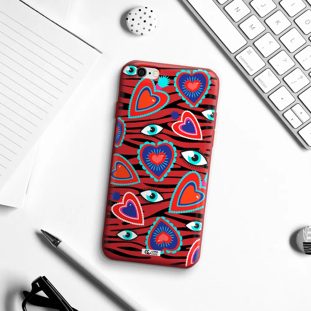Eye Heart Apple iPhone 6 Silicone Imperial Red Case