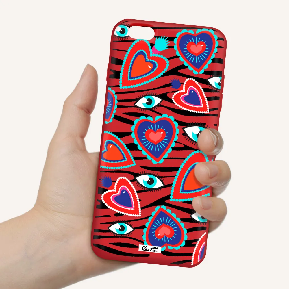 Eye Heart Apple iPhone 6S Silicone Imperial Red Case